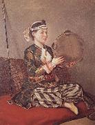 Girl in Turkish Costume with Tambourine Jean-Etienne Liotard